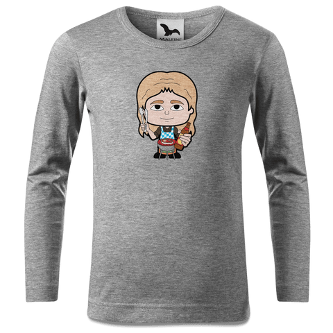 Die Sinzerin Griller Longsleeve Kinder Grau Meliert Waldering Front