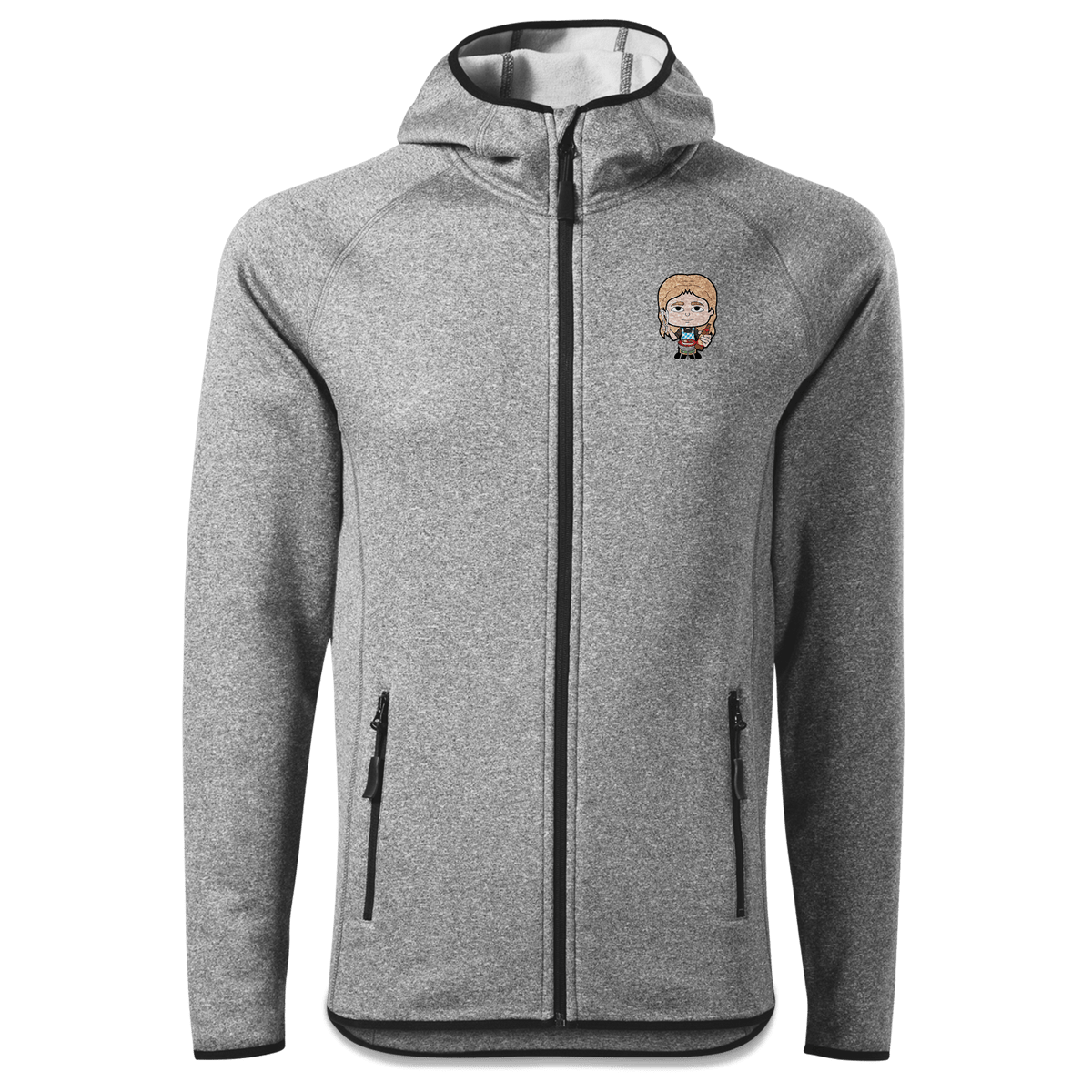 Die Sinzerin Griller Stretch Fleece Herren Grau Meliert Oed Front