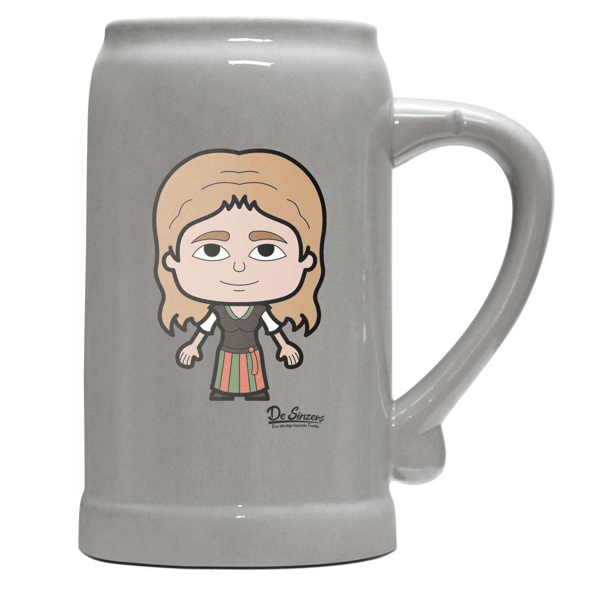 Die Sinzerin Grundfiguren Bierkrug 1000ml Grau Zugspitze Front
