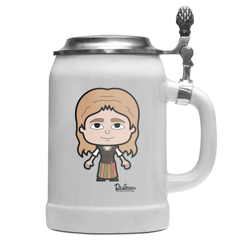 Die Sinzerin Grundfiguren Bierkrug 500ml Weiss mit Deckel Wetterspitzen Front