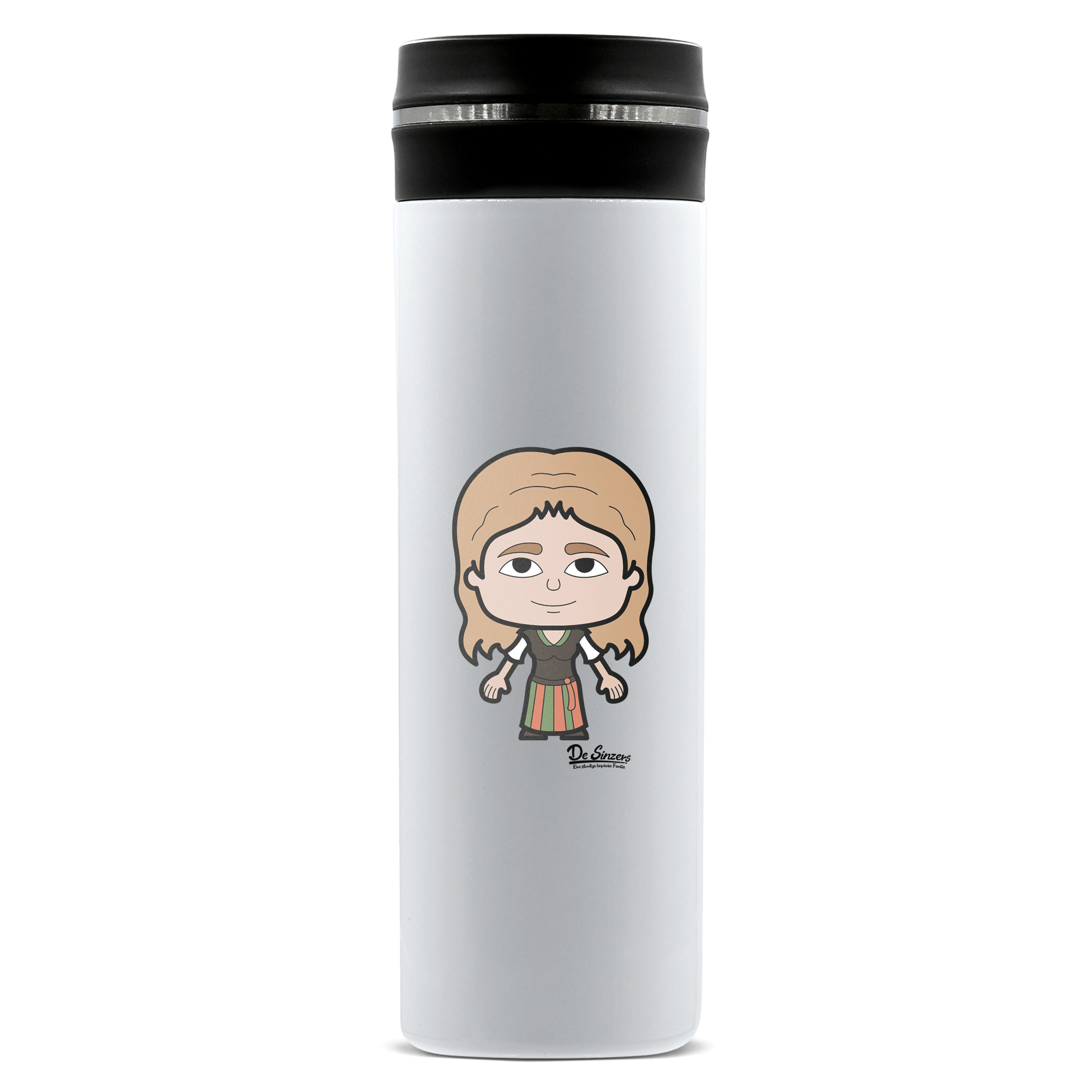 Die Sinzerin Grundfiguren Edelstahl Thermoflasche 450ml Weiss Geigelstein Front
