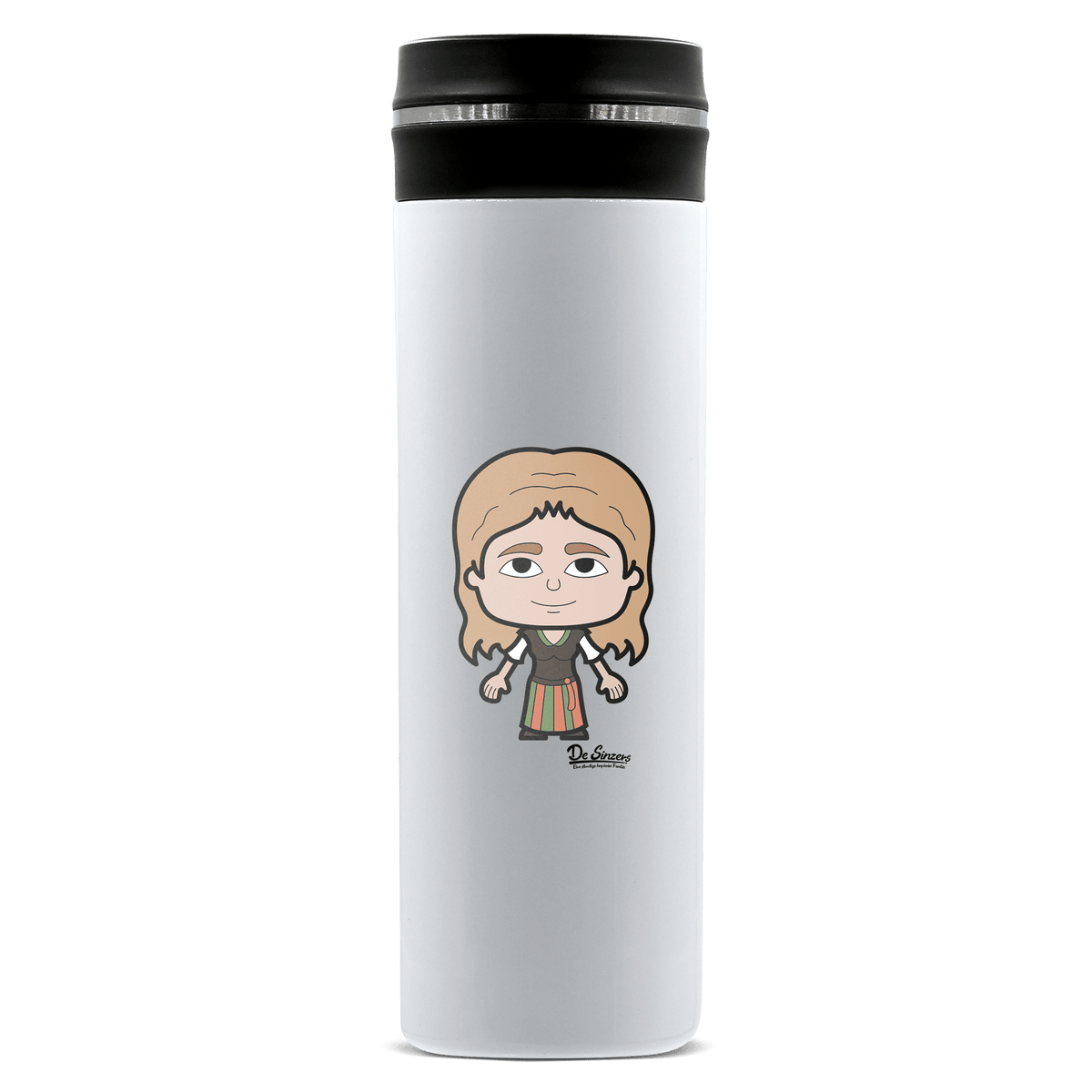 Die Sinzerin Grundfiguren Edelstahl Thermoflasche 450ml Weiss Geigelstein Front