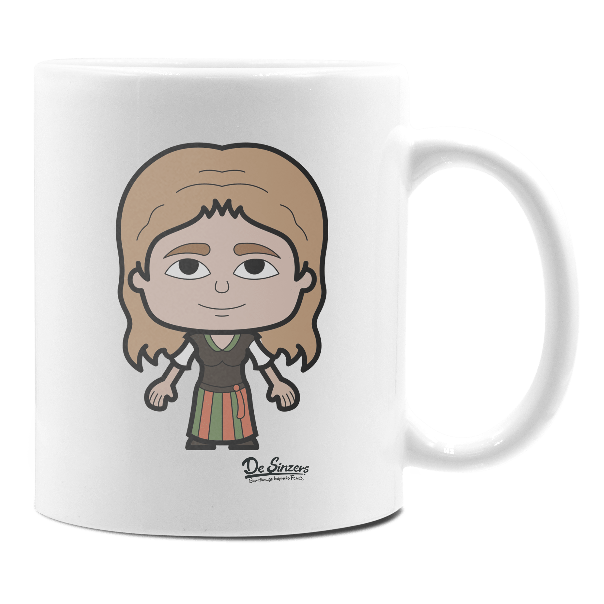 Die Sinzerin Grundfiguren Keramik Kaffeetasse 330ml Weiss Rampoldplatte Front