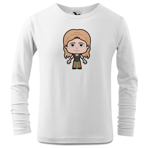 Die Sinzerin Grundfiguren Longsleeve Kinder Weiss Westerndorf Front