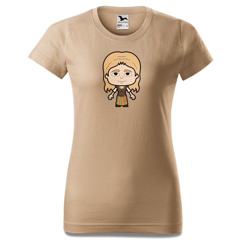 Die Sinzerin Grundfiguren T Shirt Damen Sand Entleiten Front