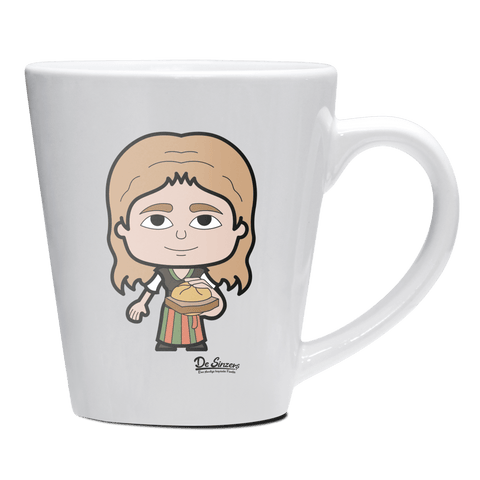 Die Sinzerin Leberkassemmel Keramik Kaffeetasse 200ml Weiss Herzogstand Front