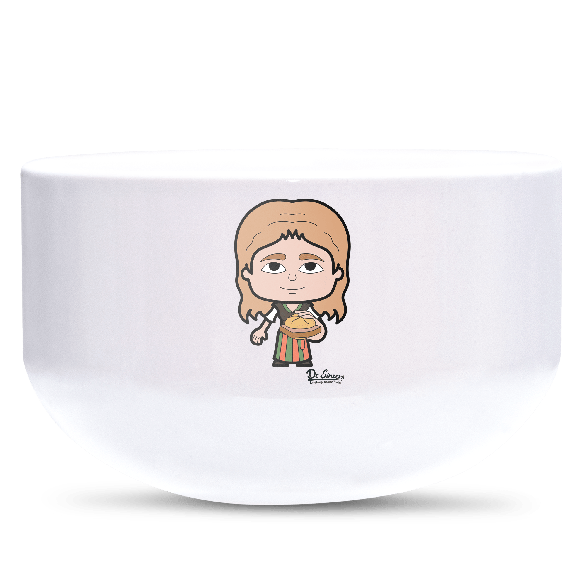 Die Sinzerin Leberkassemmel Keramik Mueslischale Weiss 600ml Staffelberg Front