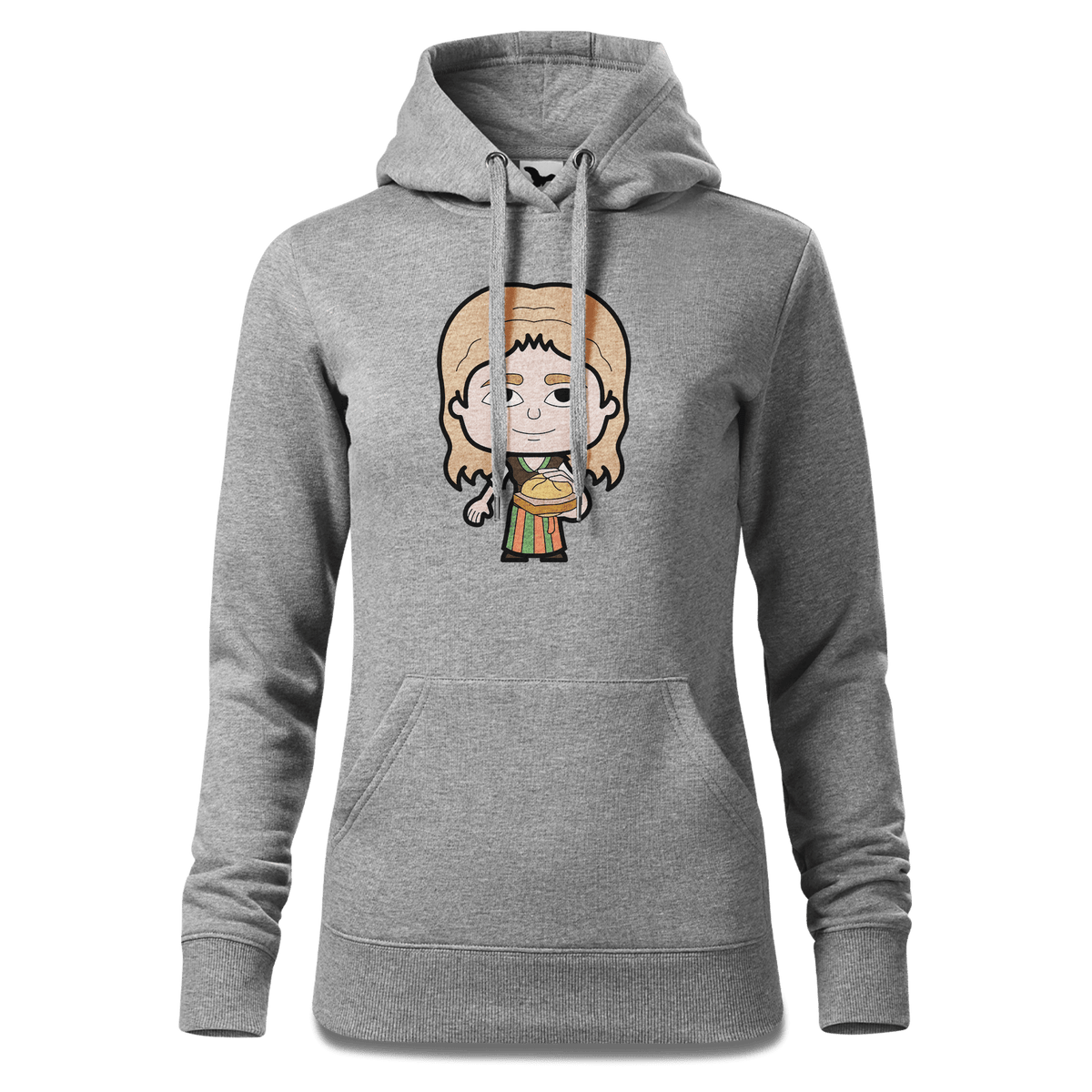 Die Sinzerin Leberkassemmel Sweatshirt Hoody Damen Grau Meliert Kieling Front