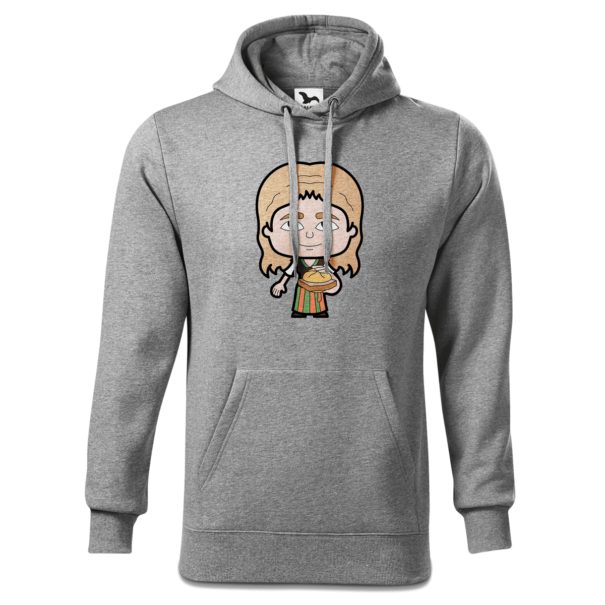 Die Sinzerin Leberkassemmel Sweatshirt Hoody Herren Grau Meliert Pulvermuehle Front