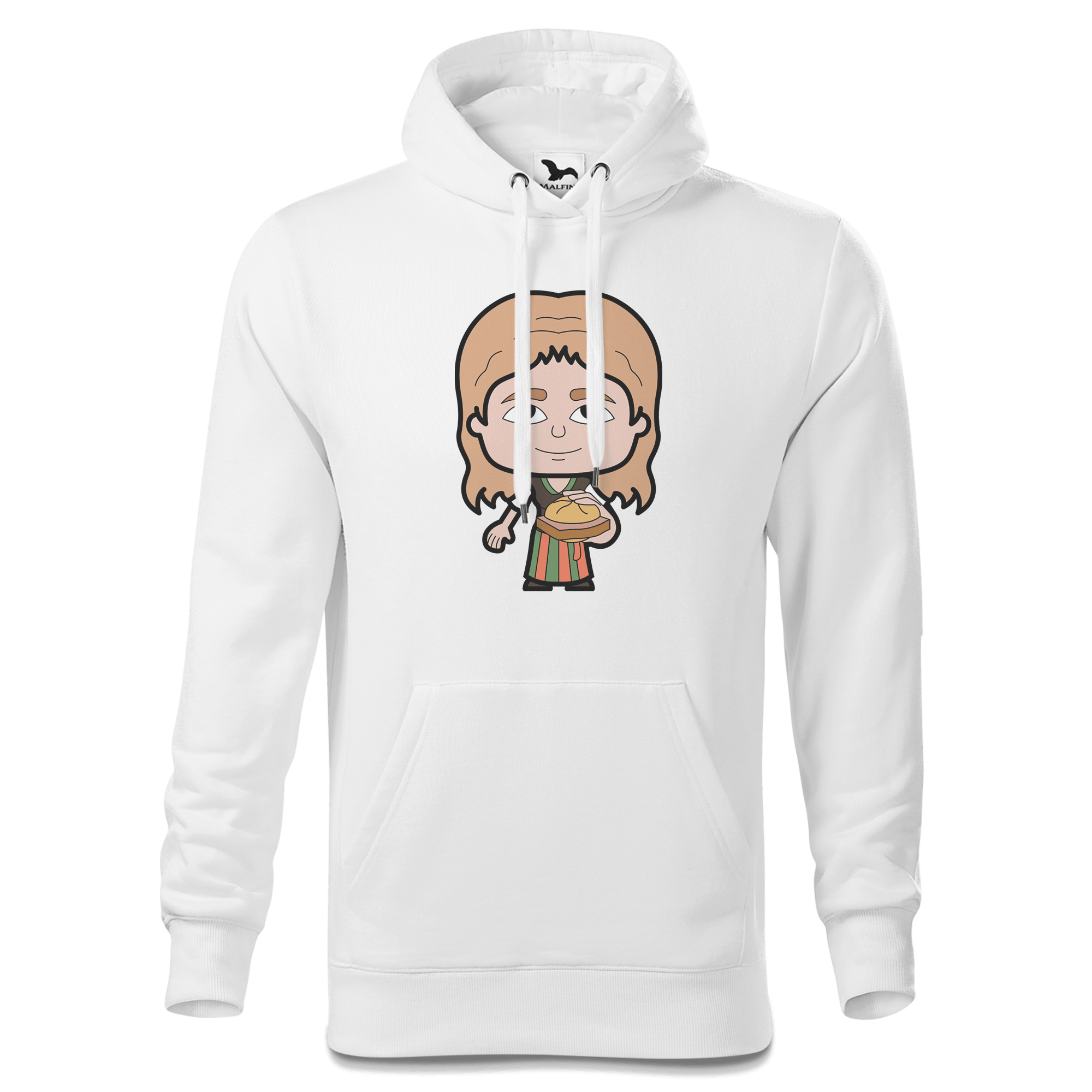 Die Sinzerin Leberkassemmel Sweatshirt Hoody Herren Weiss Reikering Front