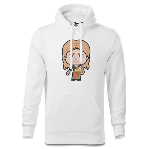 Die Sinzerin Leberkassemmel Sweatshirt Hoody Herren Weiss Reikering Front