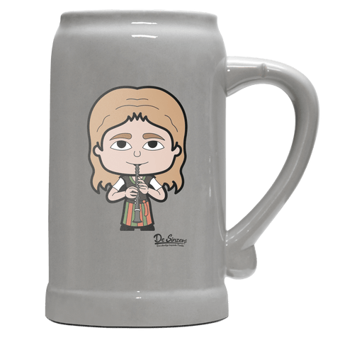 Die Sinzerin Musikinstrumente Bierkrug 1000ml Grau Zugspitze Front