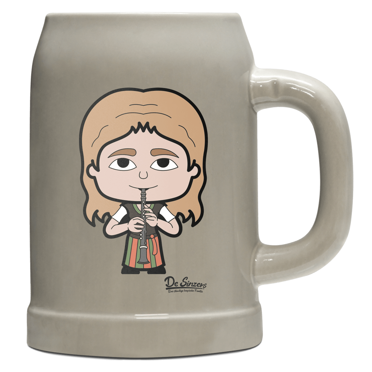 Die Sinzerin Musikinstrumente Bierkrug 500ml Grau Watzmann Front