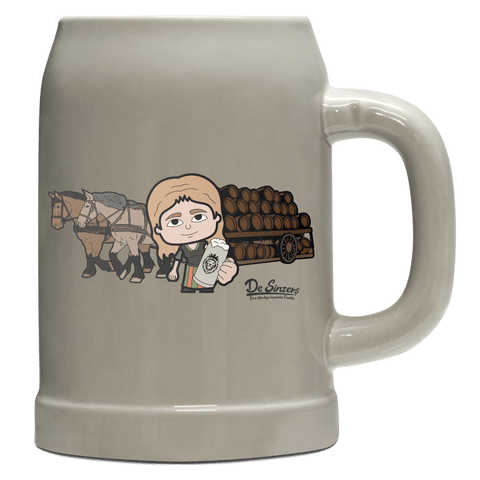 Die Sinzerin Pferdegespann Bierkrug 500ml Grau Watzmann Front