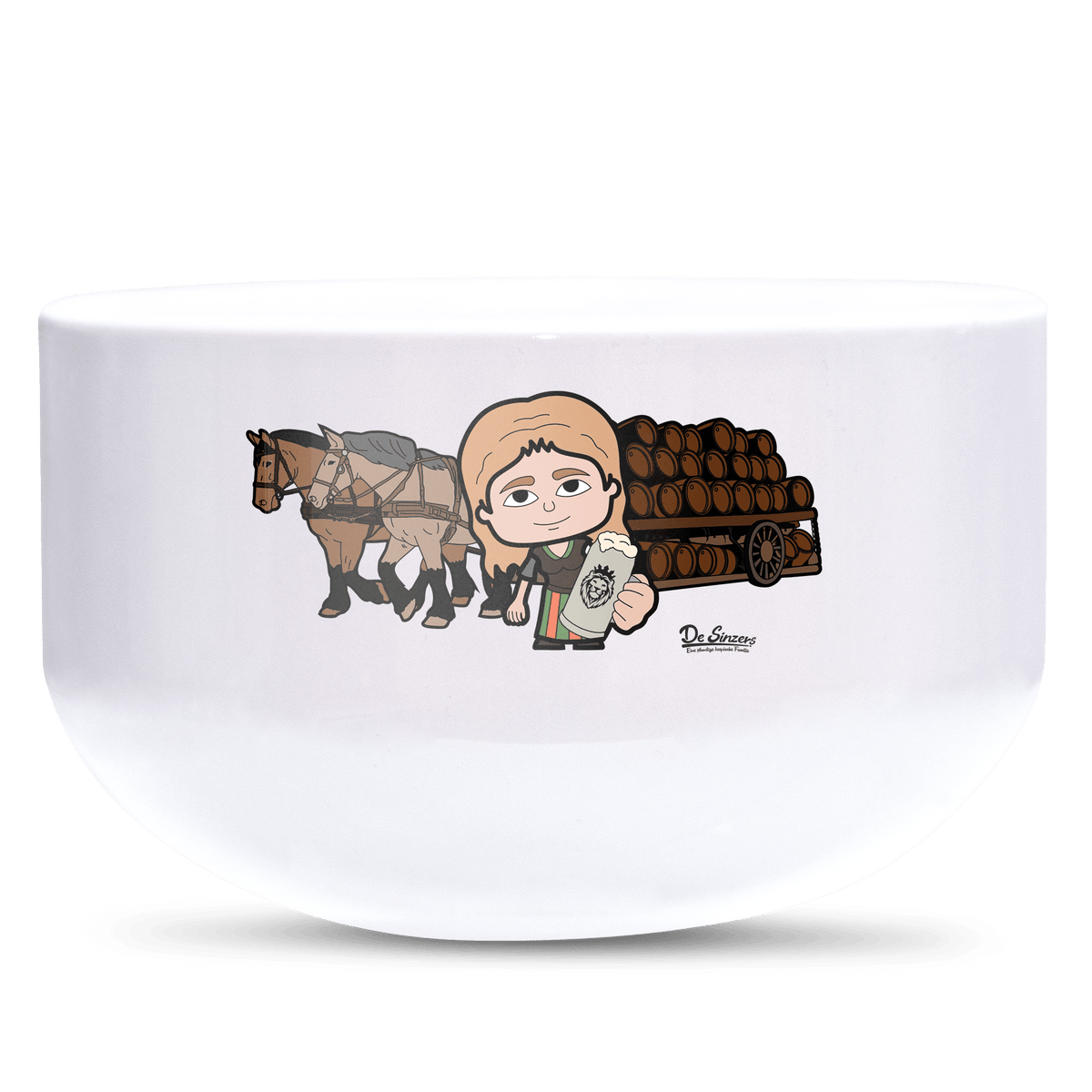 Die Sinzerin Pferdegespann Keramik Mueslischale Weiss 600ml Staffelberg Front