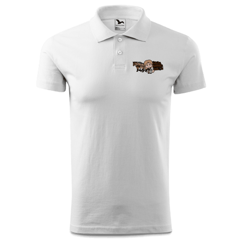 Die Sinzerin Pferdegespann Polo Shirt Herren Weiss Murnau Front