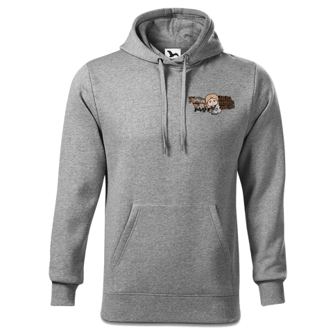 Die Sinzerin Pferdegespann Sweatshirt Hoody Herren Grau Meliert Puster Front