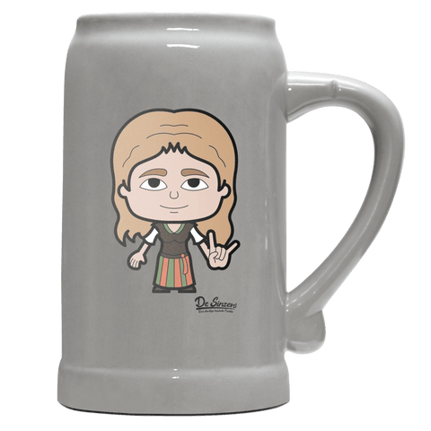 Die Sinzerin Rocking Fingers Bierkrug 1000ml Grau Zugspitze Front