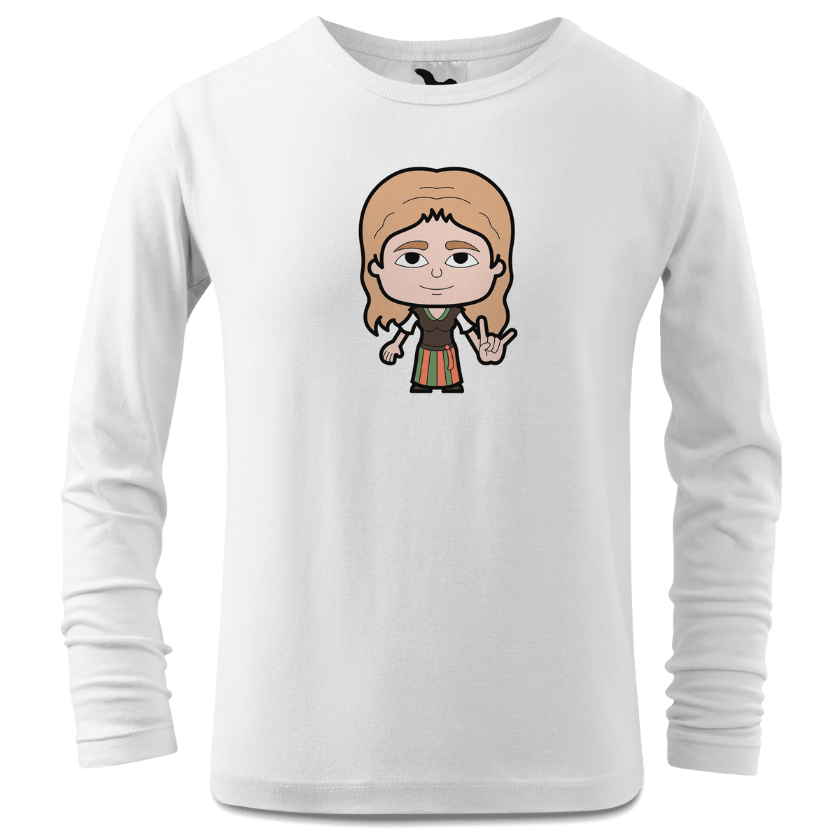 Die Sinzerin Rocking Fingers Longsleeve Kinder Weiss Westerndorf Front
