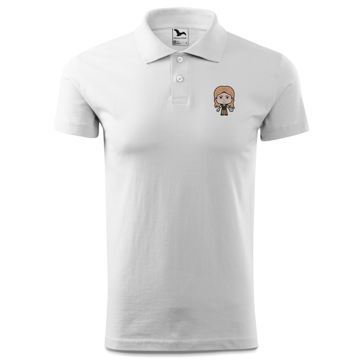 Die Sinzerin Rocking Fingers Polo Shirt Herren Weiss Murnau Front
