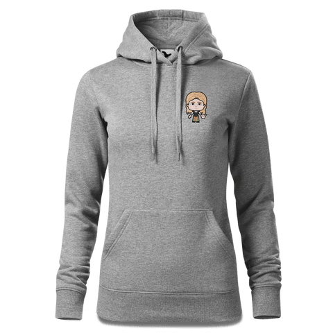 Die Sinzerin Rocking Fingers Sweatshirt Hoody Damen Grau Meliert Kleinholzen Front