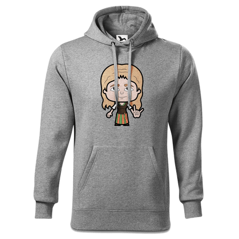 Die Sinzerin Rocking Fingers Sweatshirt Hoody Herren Grau Meliert Pulvermuehle Front