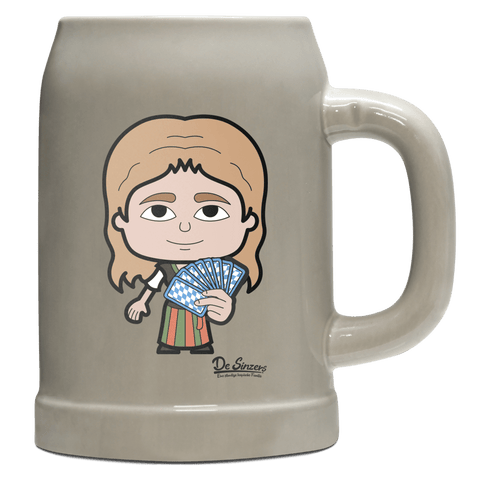 Die Sinzerin Schafkopfen Bierkrug 500ml Grau Watzmann Front