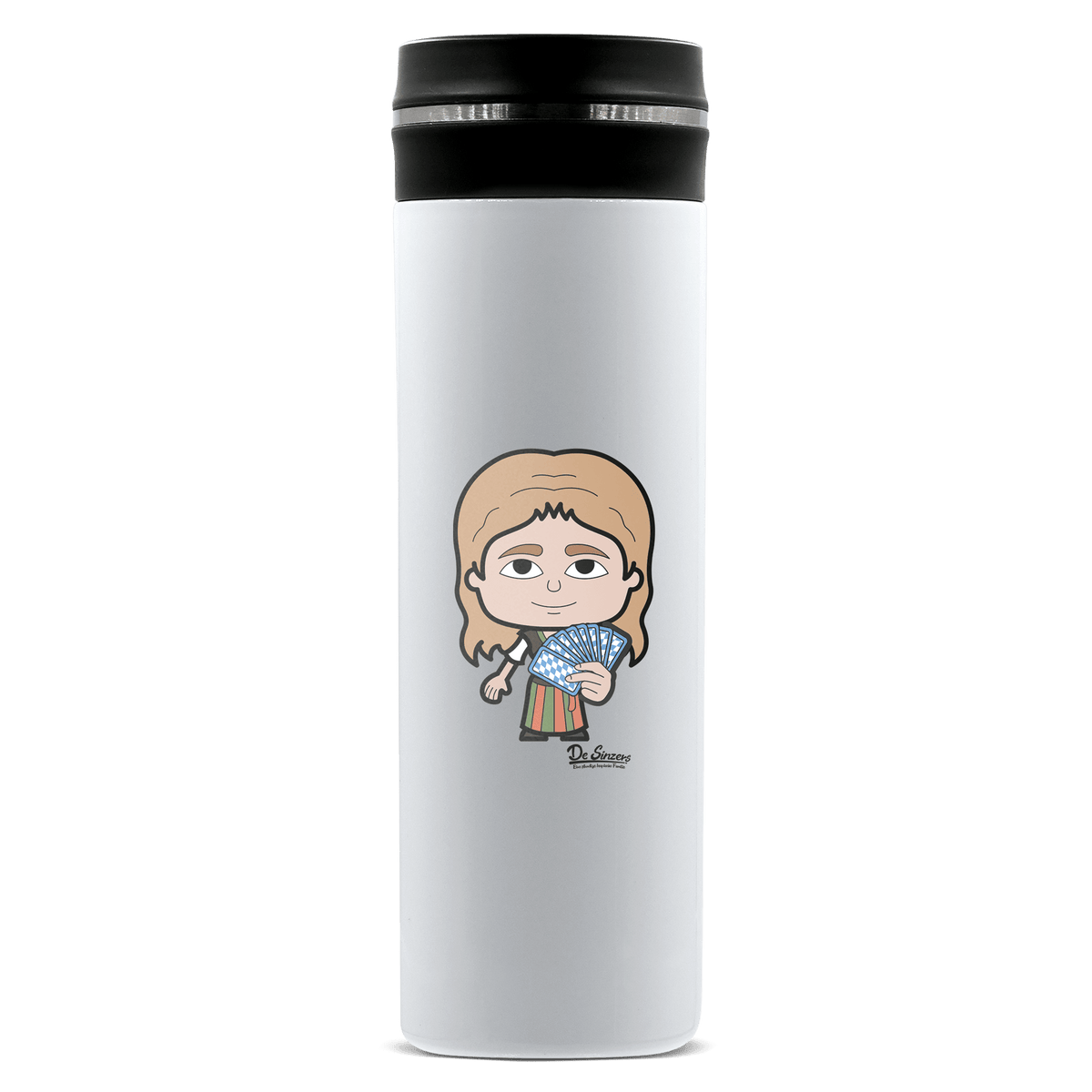 Die Sinzerin Schafkopfen Edelstahl Thermoflasche 450ml Weiss Geigelstein Front