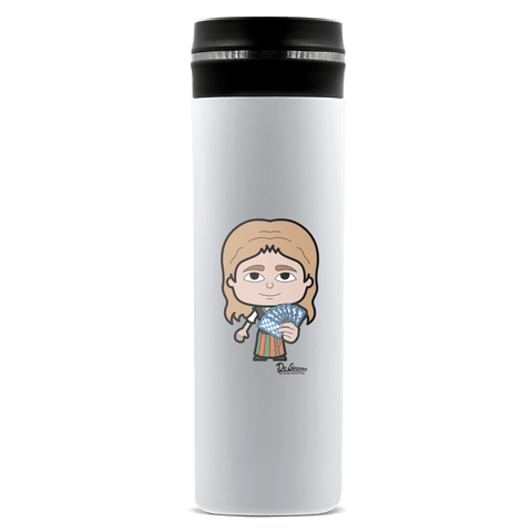 Die Sinzerin Schafkopfen Edelstahl Thermoflasche 450ml Weiss Geigelstein Front