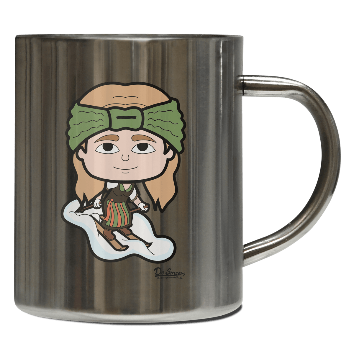 Die Sinzerin Skifahrer Edelstahl Kaffeetasse 400ml Grosser Arber Front
