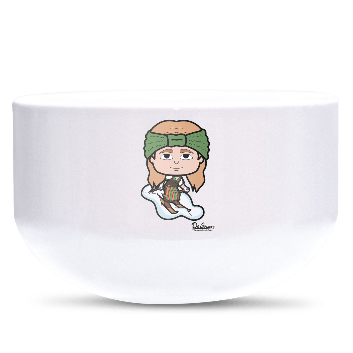 Die Sinzerin Skifahrer Keramik Mueslischale Weiss 600ml Staffelberg Front