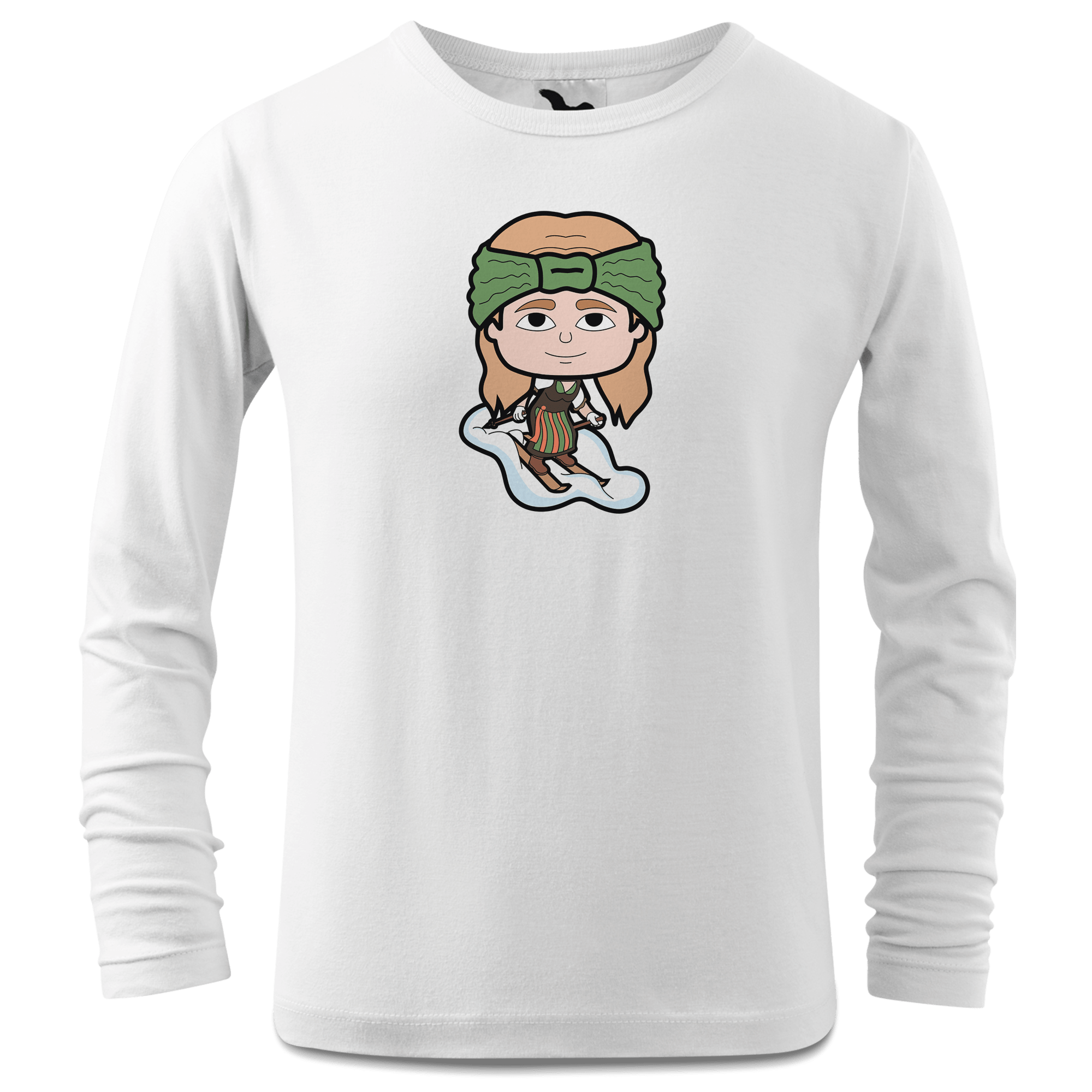 Die Sinzerin Skifahrer Longsleeve Kinder Weiss Westerndorf Front