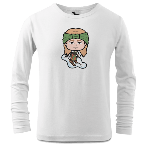 Die Sinzerin Skifahrer Longsleeve Kinder Weiss Westerndorf Front