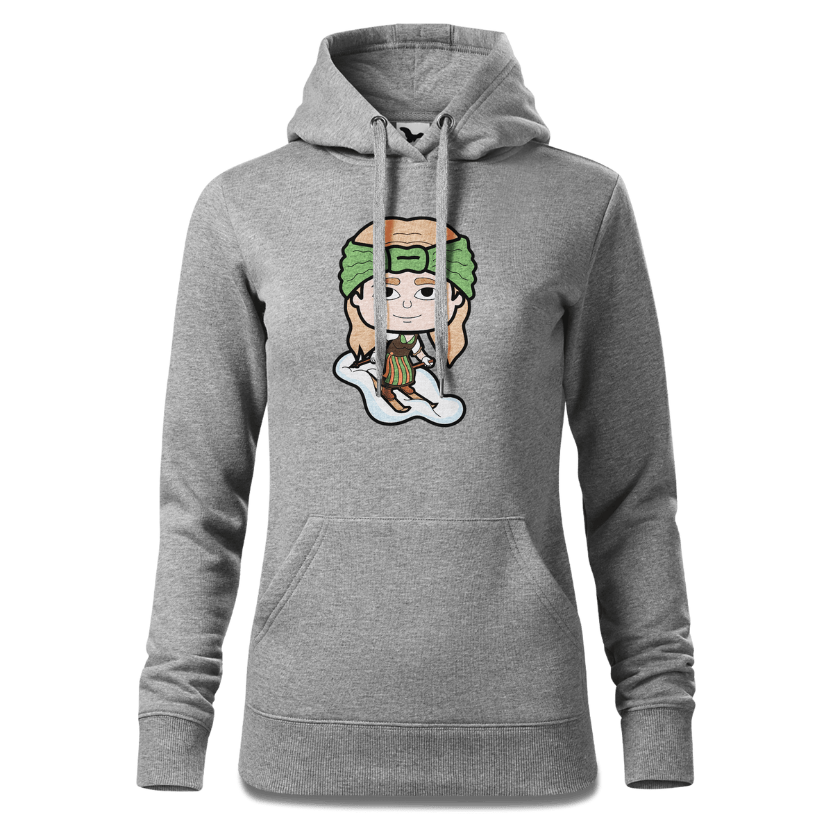 Die Sinzerin Skifahrer Sweatshirt Hoody Damen Grau Meliert Kieling Front