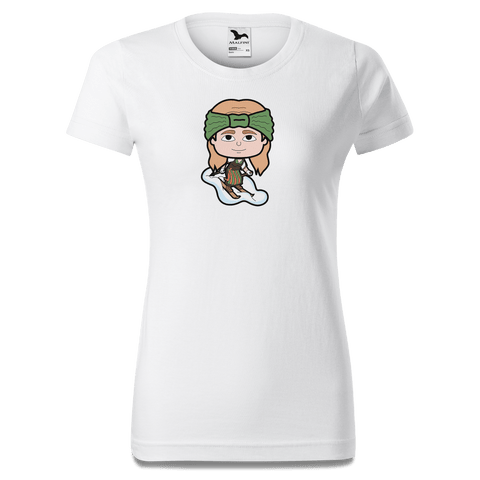 Die Sinzerin Skifahrer T Shirt Damen Weiss Gehering Front