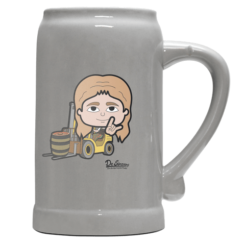 Die Sinzerin Staplerfahrer Bierkrug 1000ml Grau Zugspitze Front