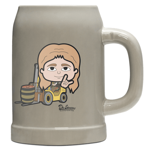 Die Sinzerin Staplerfahrer Bierkrug 500ml Grau Watzmann Front