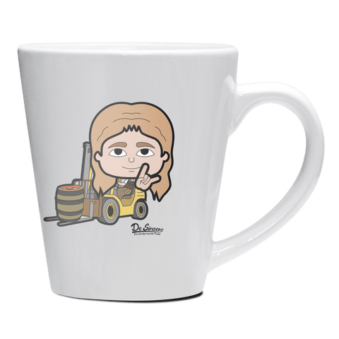 Die Sinzerin Staplerfahrer Keramik Kaffeetasse 200ml Weiss Herzogstand Front