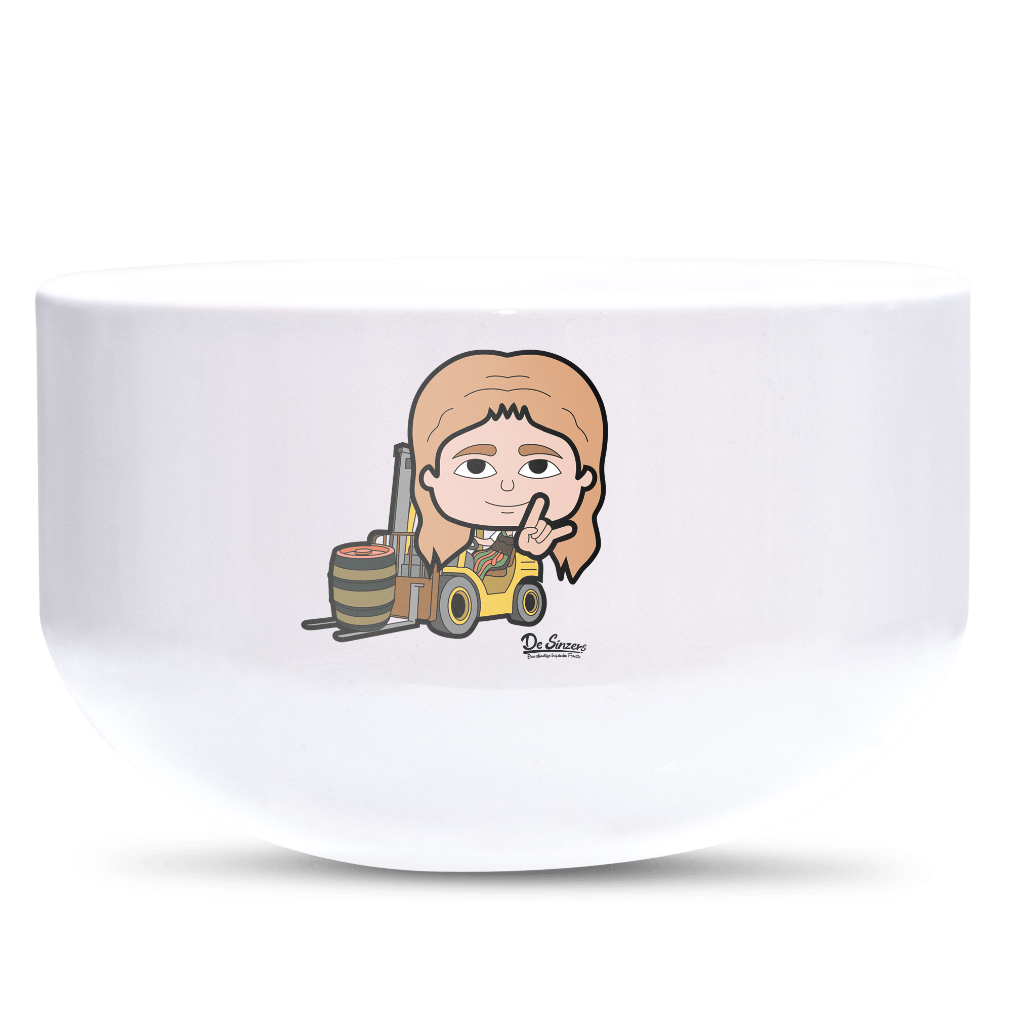 Die Sinzerin Staplerfahrer Keramik Mueslischale Weiss 600ml Staffelberg Front