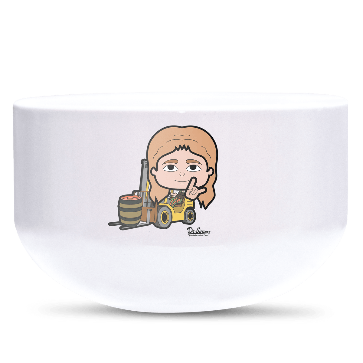 Die Sinzerin Staplerfahrer Keramik Mueslischale Weiss 600ml Staffelberg Front
