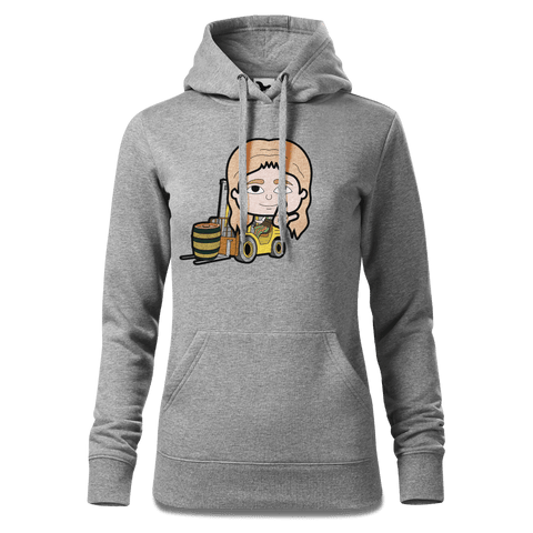 Die Sinzerin Staplerfahrer Sweatshirt Hoody Damen Grau Meliert Kieling Front