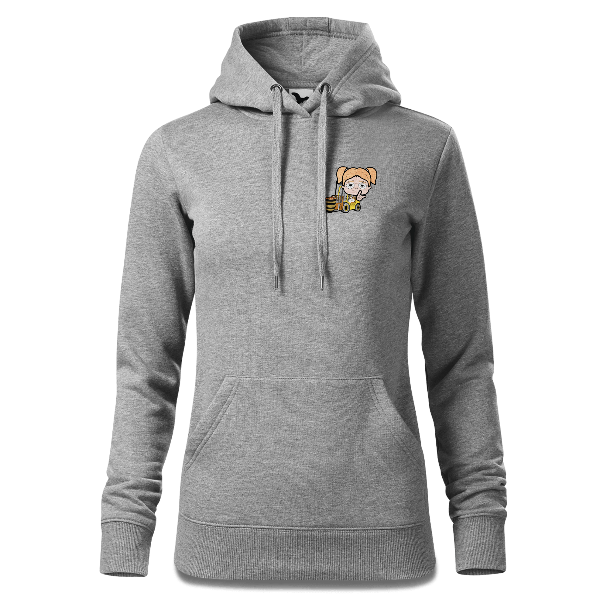 Die Jung Sinzerin Staplerfahrer Sweatshirt Hoody Damen Grau Meliert Kleinholzen Front