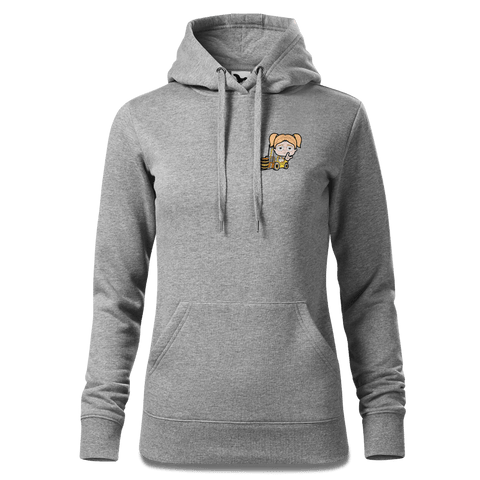 Die Jung Sinzerin Staplerfahrer Sweatshirt Hoody Damen Grau Meliert Kleinholzen Front