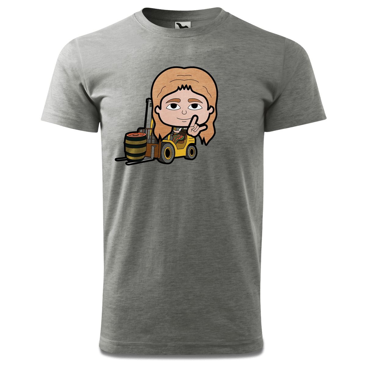Die Sinzerin Staplerfahrer T Shirt Herren Grau Meliert Hofau Front