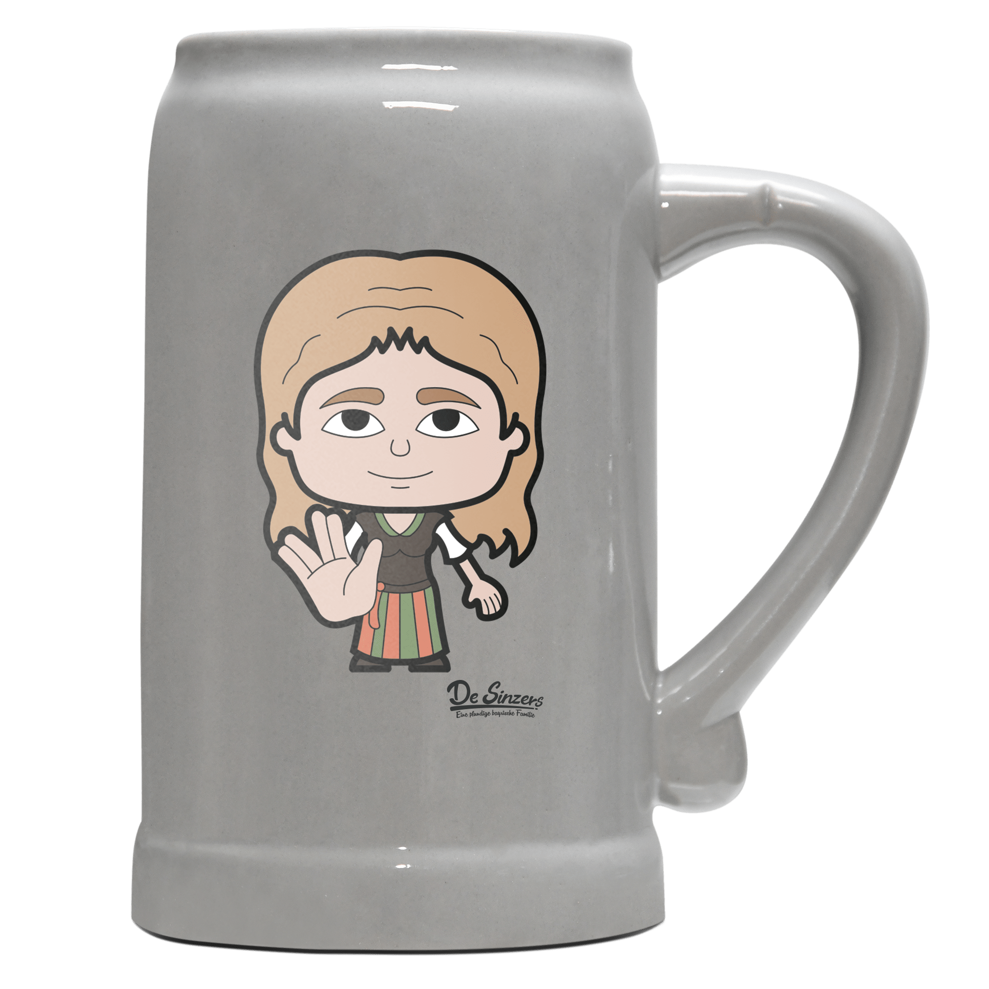 Die Sinzerin Star Trek Fingers Bierkrug 1000ml Grau Zugspitze Front