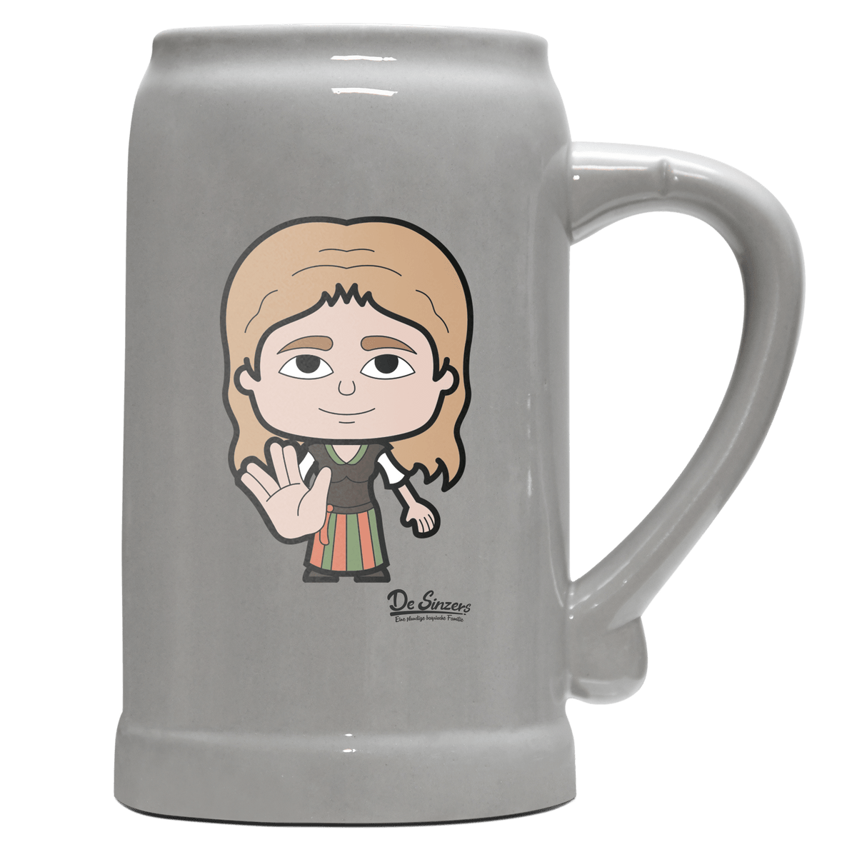 Die Sinzerin Star Trek Fingers Bierkrug 1000ml Grau Zugspitze Front
