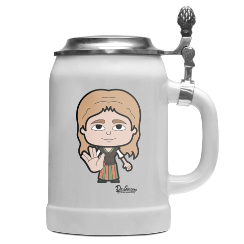 Die Sinzerin Star Trek Fingers Bierkrug 500ml Weiss mit Deckel Wetterspitzen Front