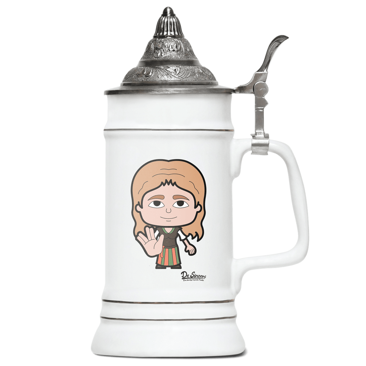 Die Sinzerin Star Trek Fingers Bierkrug 500ml Weiss mit Spitzdeckel Wendelstein Front