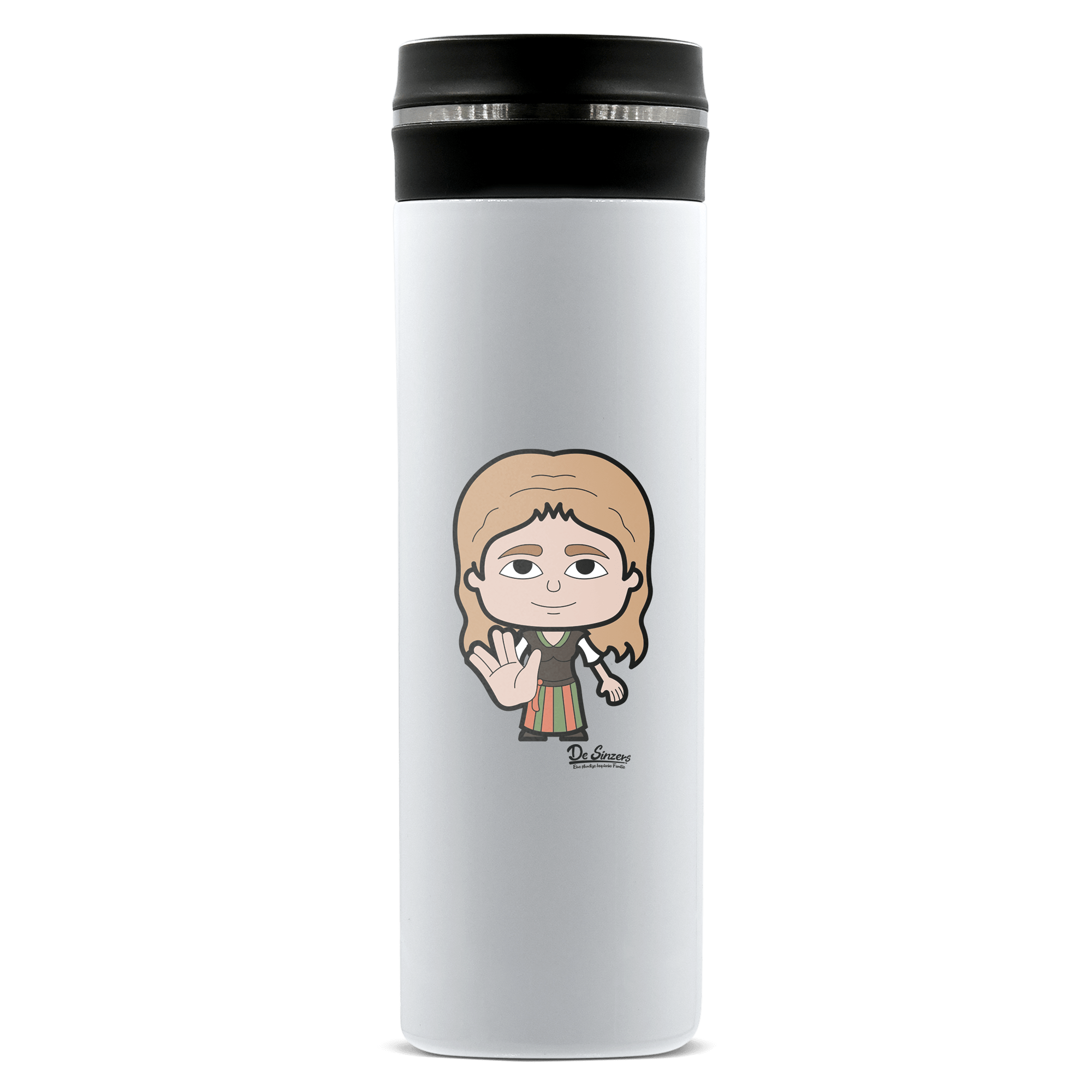 Die Sinzerin Star Trek Fingers Edelstahl Thermoflasche 450ml Weiss Geigelstein Front