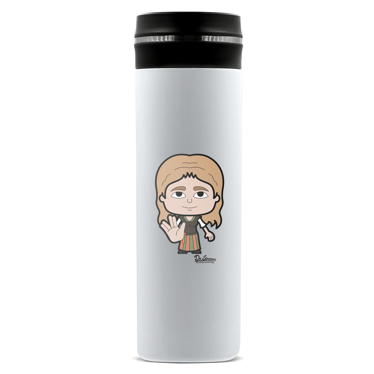 Die Sinzerin Star Trek Fingers Edelstahl Thermoflasche 450ml Weiss Geigelstein Front